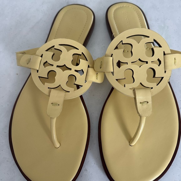 Tory Burch Shoes - Tory Burch Light Yellow Miller Sandals Size 9